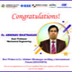 Faculty Achievement – Er. Abhinav Bhatnagar