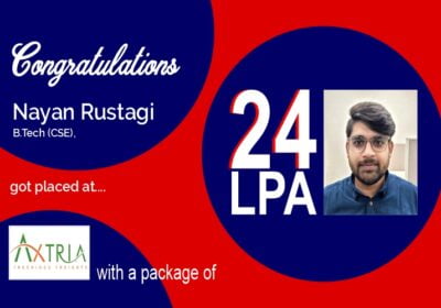 Nayan Rustagi Placed at Axtria with a package of 24 LPA