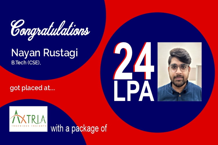 Nayan Rustagi Placed at Axtria with a package of 24 LPA