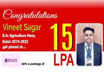 Vineet Sagar Placed at BYJU’S with a package of 15 LPA